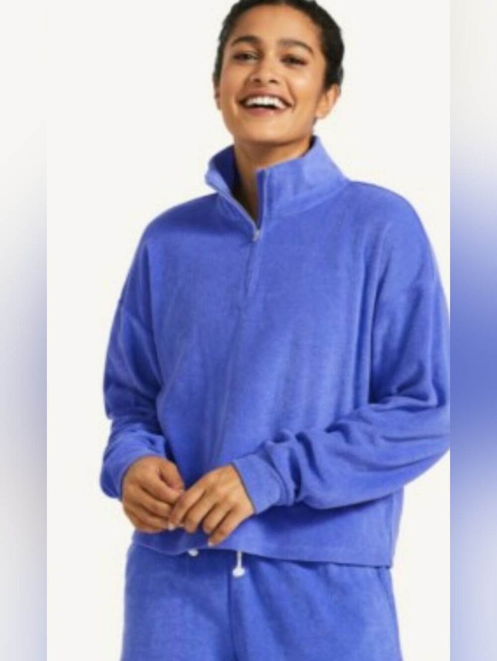 Peloton Women's Purple Cozy Quarter Zip Relaxed Fit Sweater Size S